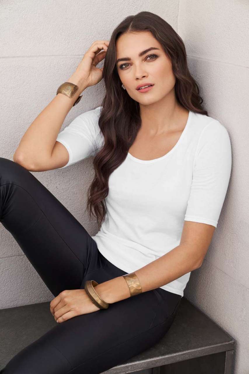 ANL6756 WOMEN’S TRI-BLEND DEEP SCOOP 1/2 SLEEVE TEE – Obrázok 4
