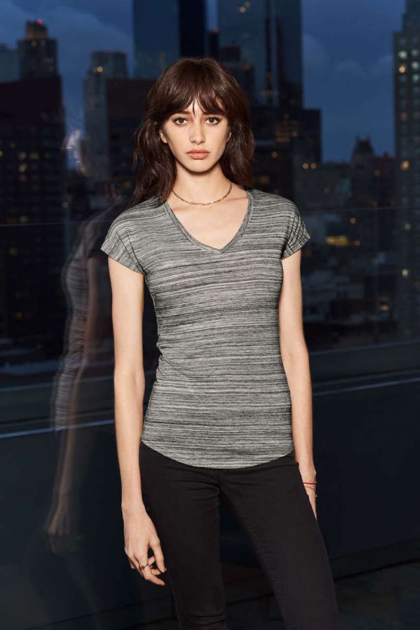 ANL675VID WOMEN'S TRI-BLEND V-NECK ID TEE