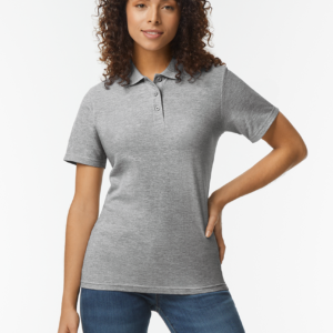 GIL64800-B3 SOFTSTYLE® LADIES' DOUBLE PIQUÉ POLO WITH 3 COLOUR-MATCHED BUTTONS