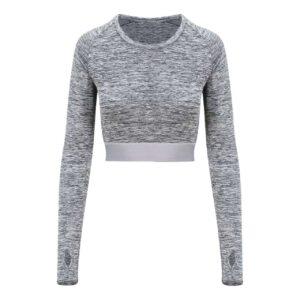 JC039 WOMEN'S LONG SLEEVE CROP T