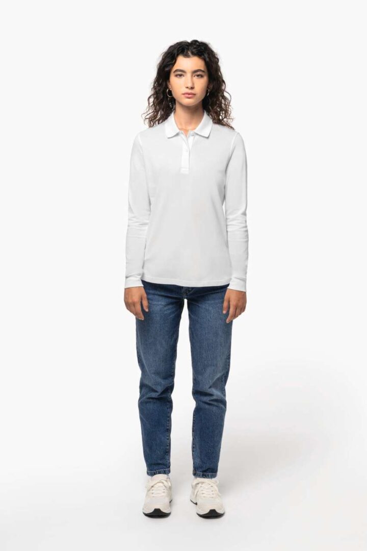 LADIES’ ORGANIC 180 PIQUÉ POLO SHIRT LONG SLEEVES – Obrázok 5