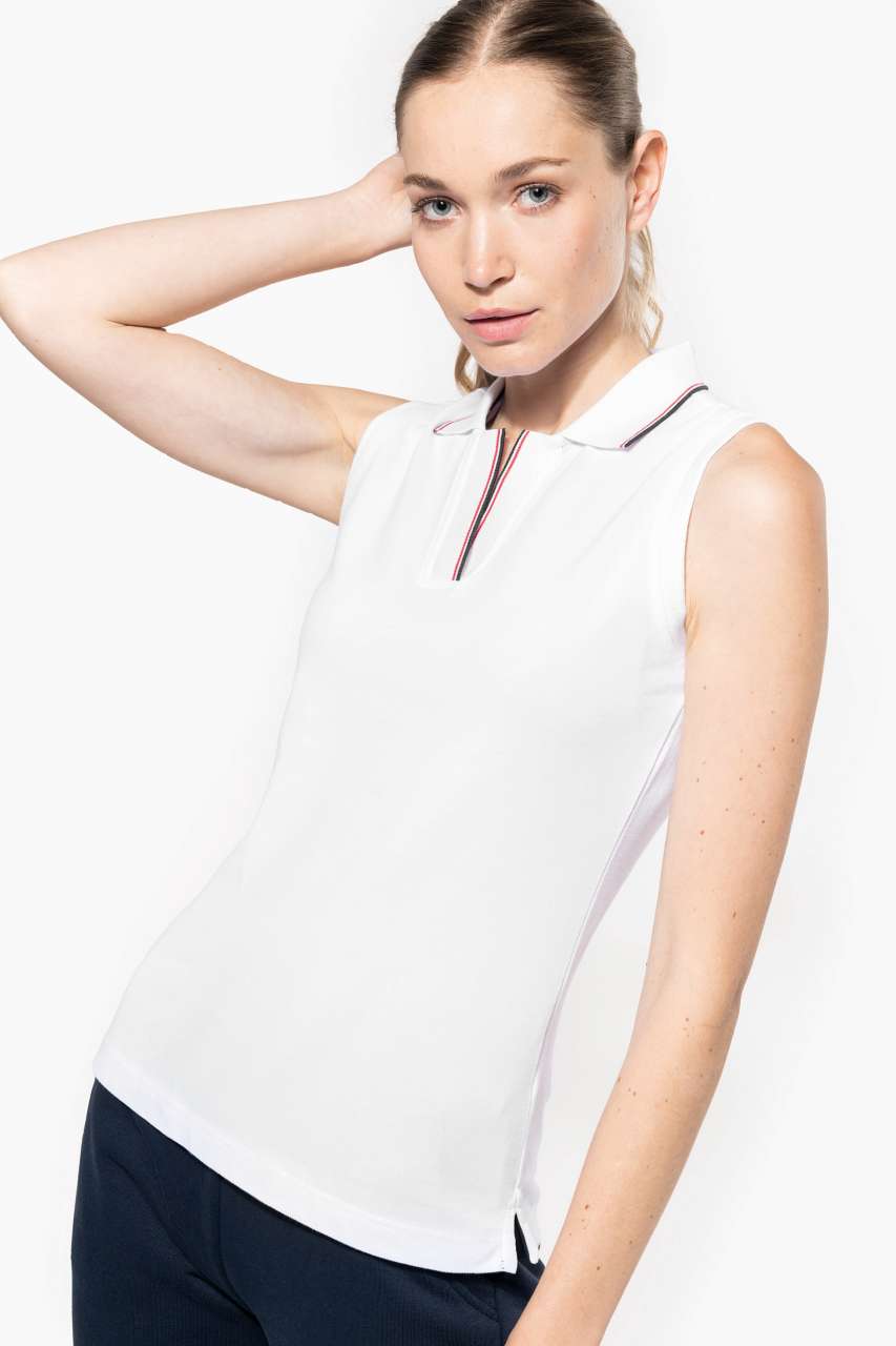 KA224 LADIES' SLEEVELESS POLO SHIRT – Obrázok 2