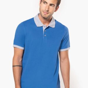 KA258 MEN'S TWO-TONE PIQUÉ POLO SHIRT