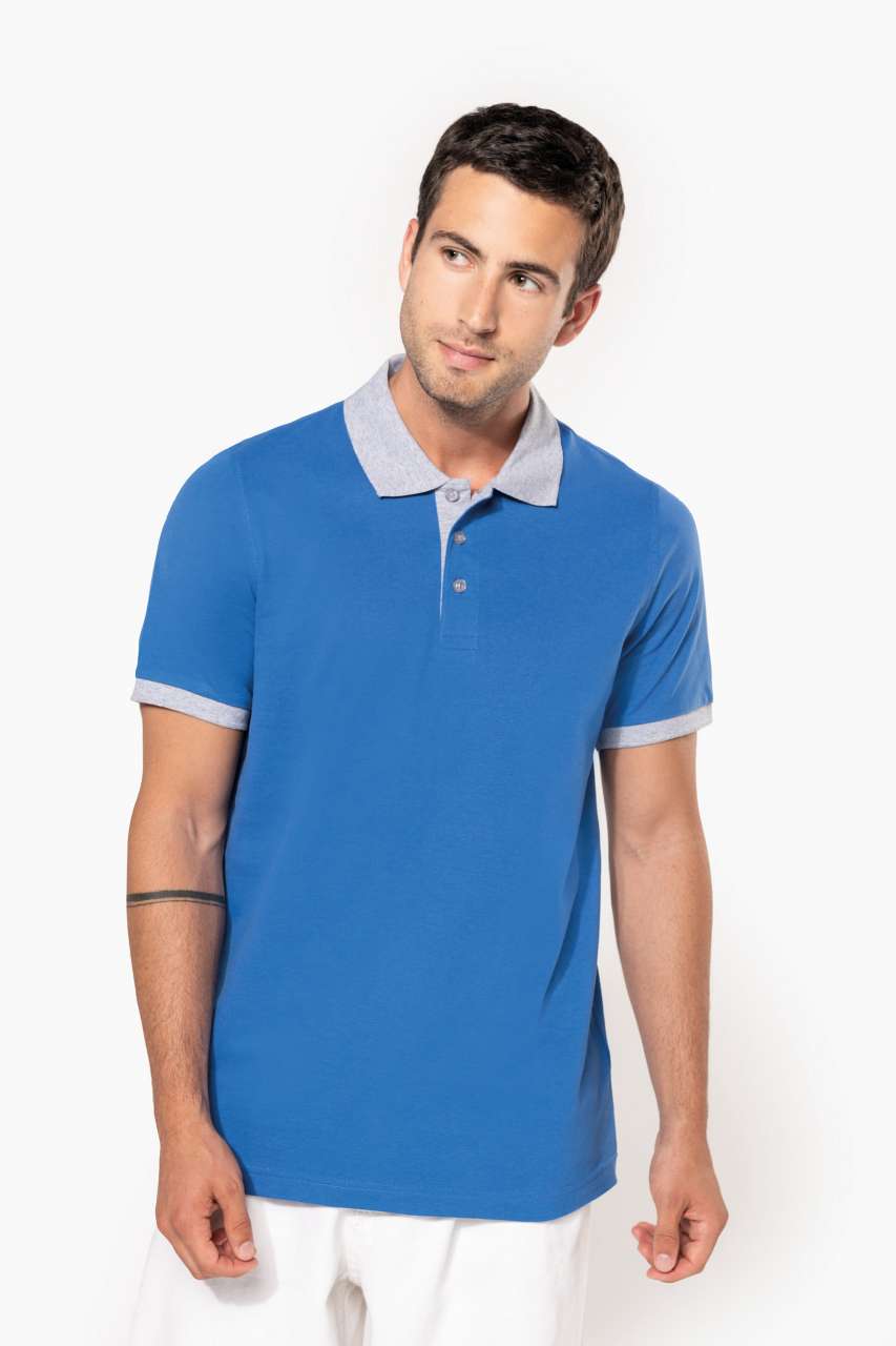 KA258 MEN'S TWO-TONE PIQUÉ POLO SHIRT