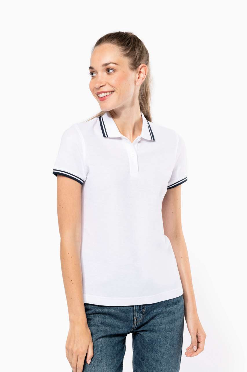 KA273 LADIE'S 2 STRIPED SHORT SLEEVED POLOSHIRT – Obrázok 5