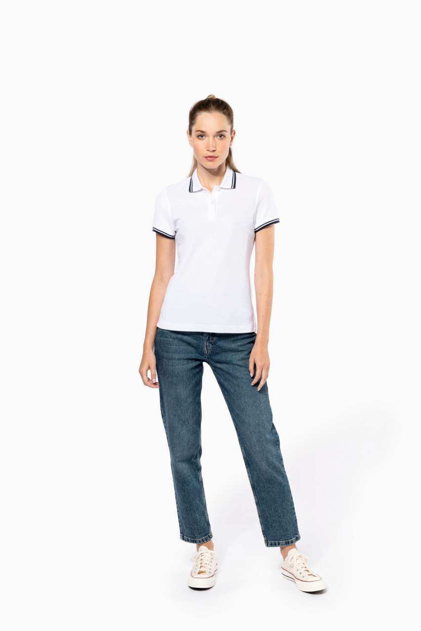 KA273 LADIE'S 2 STRIPED SHORT SLEEVED POLOSHIRT – Obrázok 8