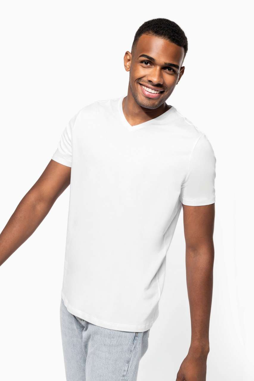 KA3014 MEN'S SHORT-SLEEVED V-NECK T-SHIRT – Obrázok 3