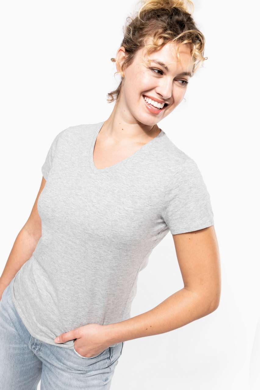 KA3015 LADIES' SHORT-SLEEVED V-NECK T-SHIRT – Obrázok 4