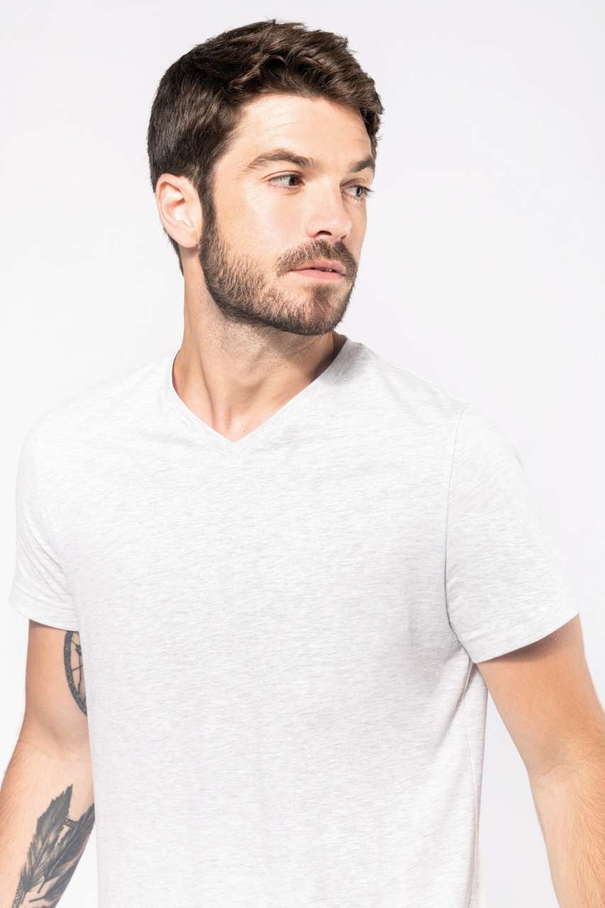 KA357 MEN'S SHORT-SLEEVED V-NECK T-SHIRT – Obrázok 3