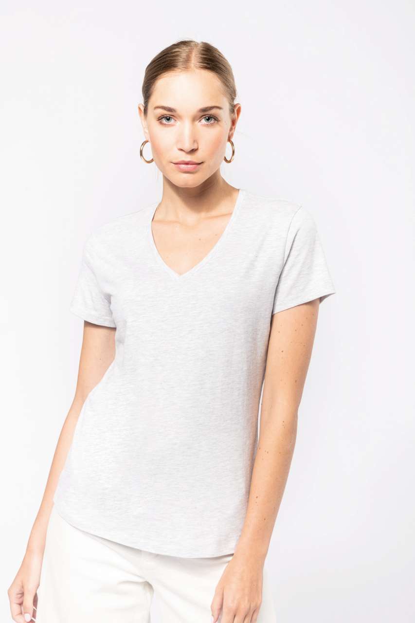 KA381 LADIES' SHORT-SLEEVED V-NECK T-SHIRT