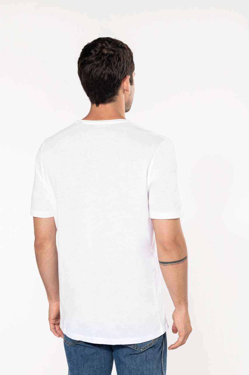 KA398 MEN'S SHORT-SLEEVED ORGANIC T-SHIRT WITH RAW EDGE NECKLINE – Obrázok 2