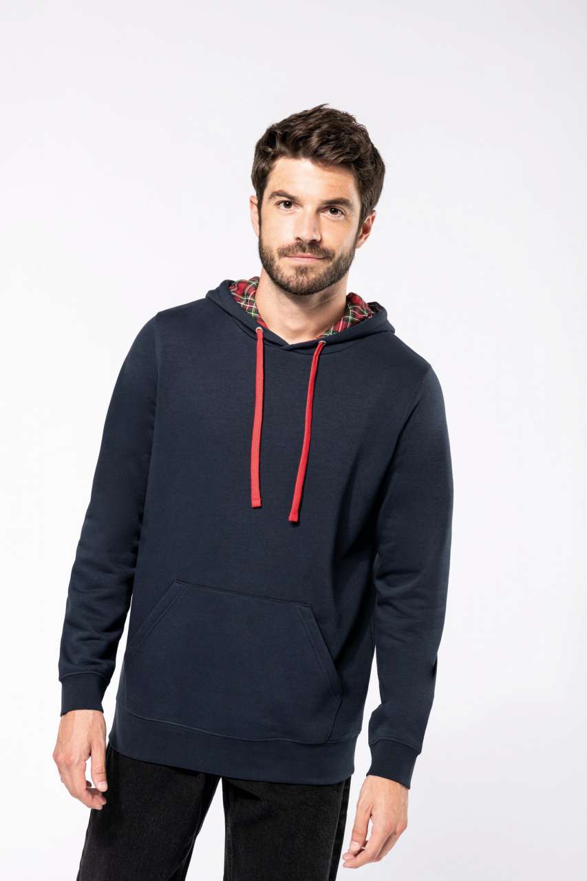 KA4013 UNISEX CONTRAST PATTERNED HOODED SWEATSHIRT – Obrázok 6