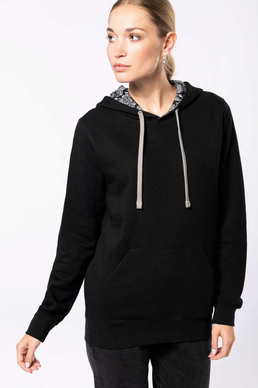 KA4013 UNISEX CONTRAST PATTERNED HOODED SWEATSHIRT – Obrázok 8