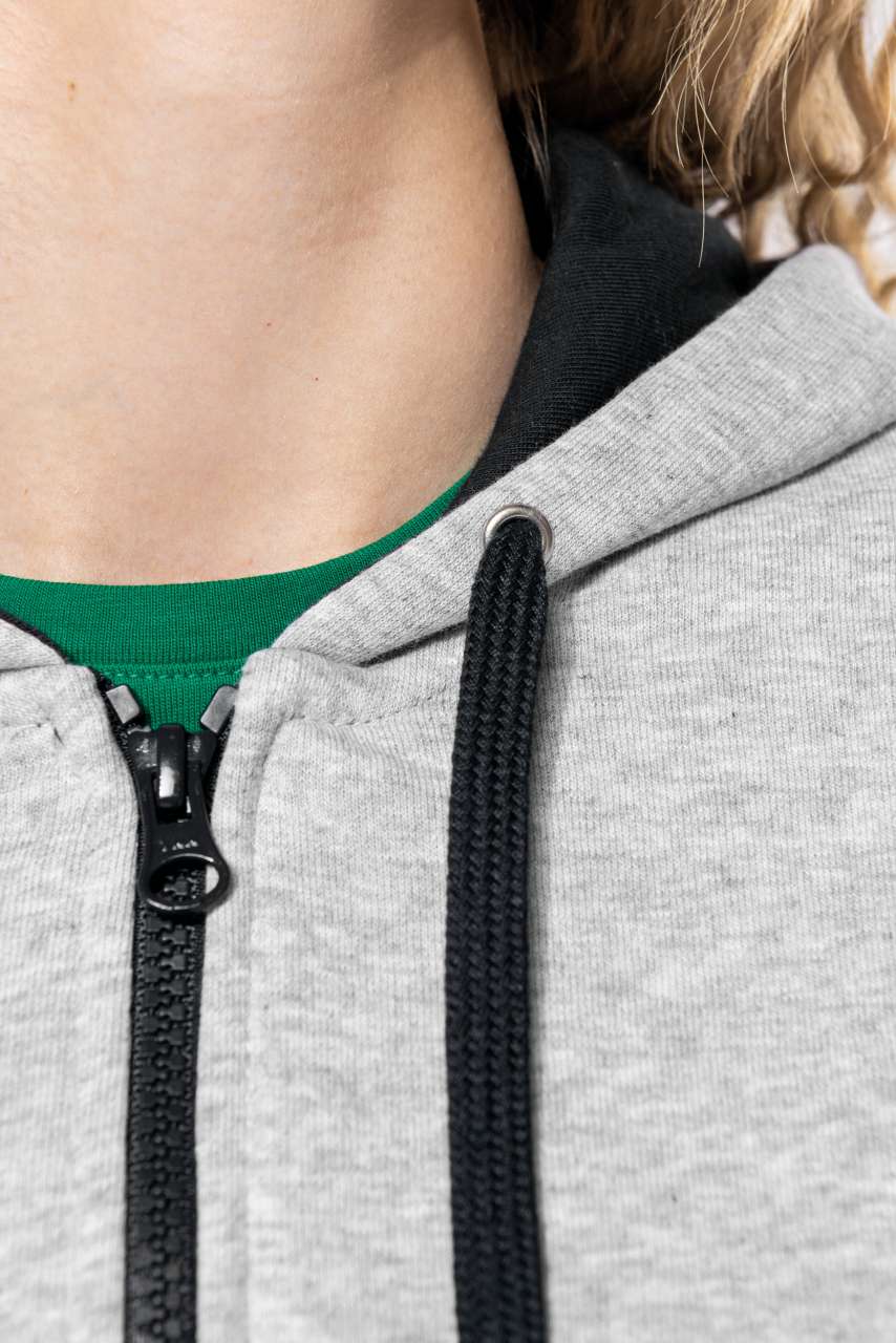 KA467 LADIES’ CONTRAST HOODED FULL ZIP SWEATSHIRT – Obrázok 4