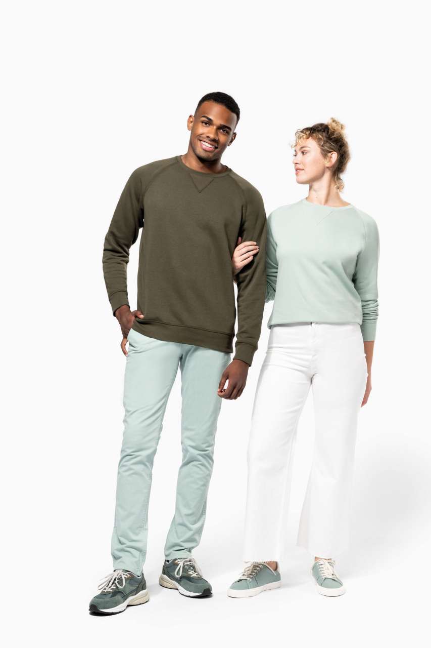 KA480 MEN'S ORGANIC COTTON CREW NECK RAGLAN SLEEVE SWEATSHIRT – Obrázok 4