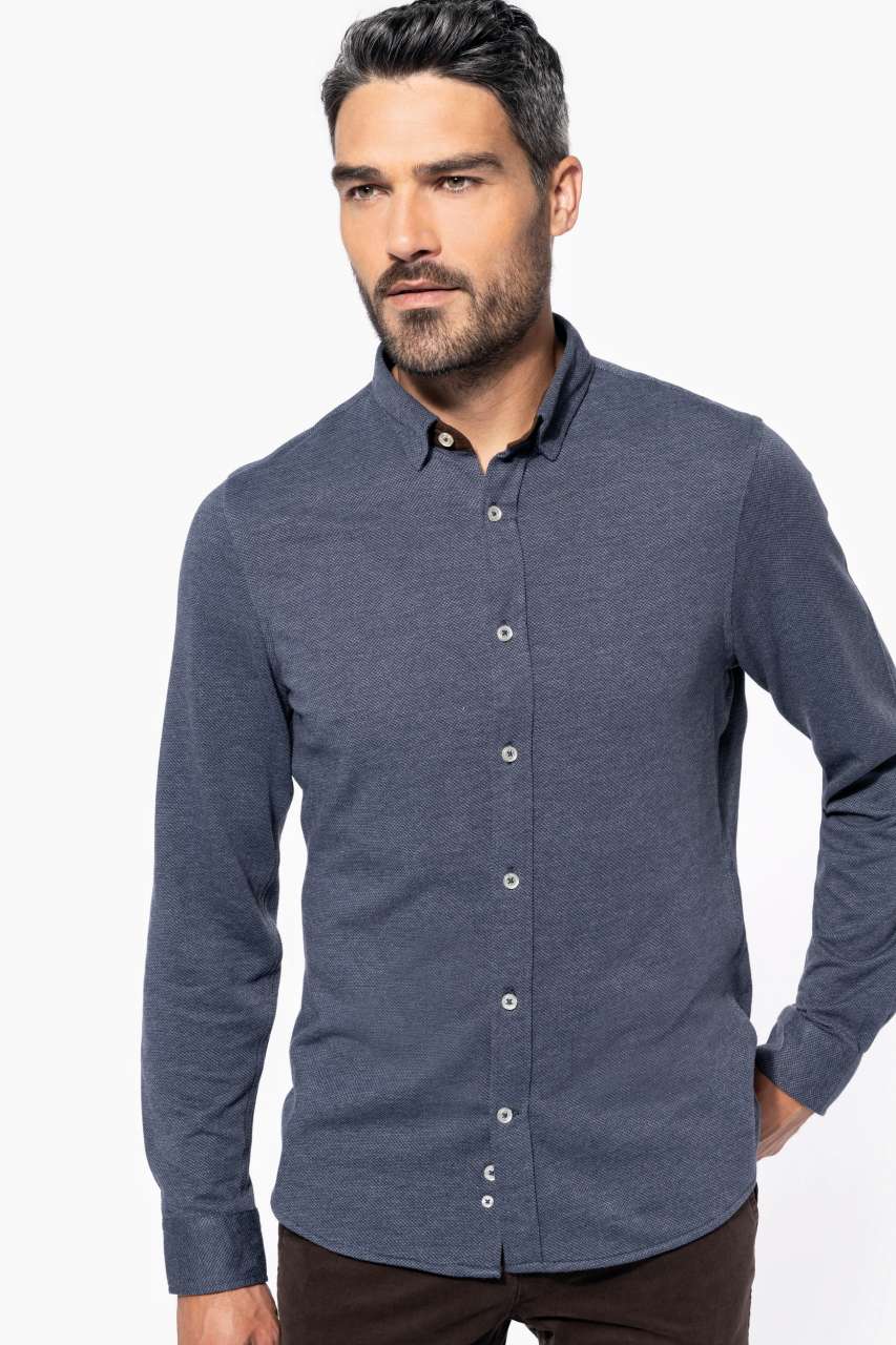 KA507 LONG-SLEEVED JACQUARD KNIT SHIRT