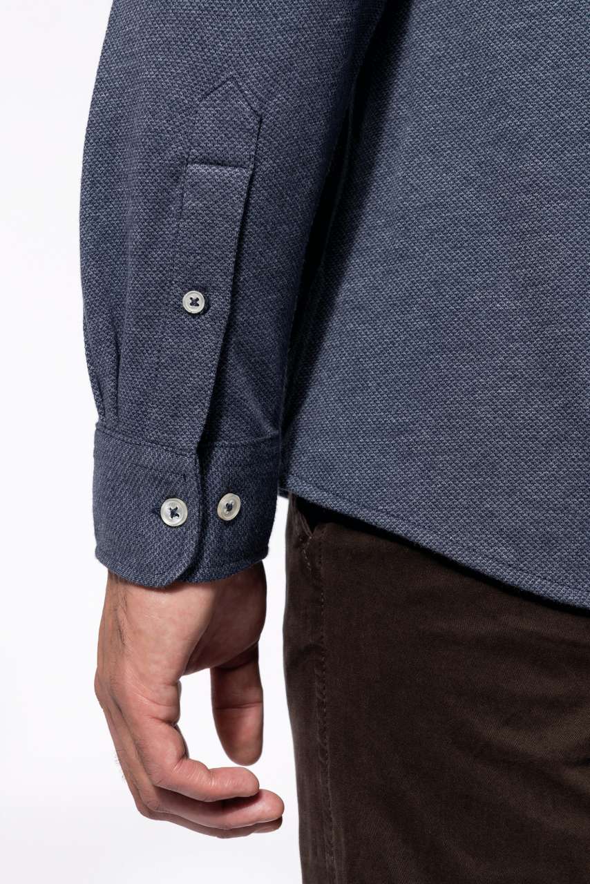 KA507 LONG-SLEEVED JACQUARD KNIT SHIRT – Obrázok 4
