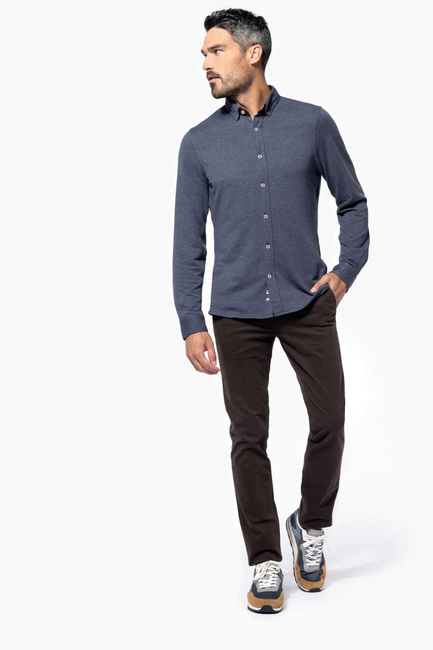 KA507 LONG-SLEEVED JACQUARD KNIT SHIRT – Obrázok 5