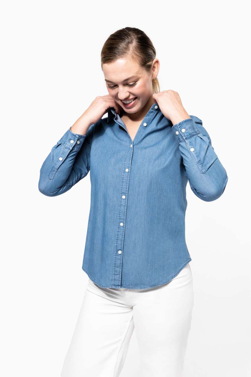 KA509 LADIES’ DENIM SHIRT – Obrázok 4