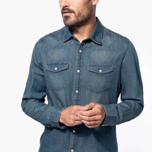 KA519 MEN'S LONG-SLEEVED DENIM SHIRT