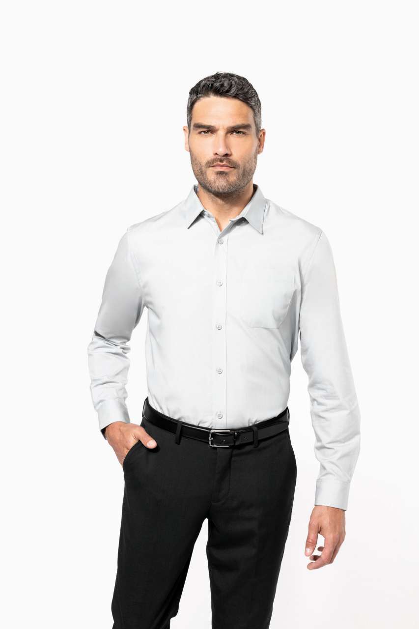 KA541 MEN'S LONG-SLEEVED COTTON POPLIN SHIRT – Obrázok 6