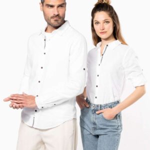 KA588 MEN'S LONG SLEEVE LINEN AND COTTON SHIRT