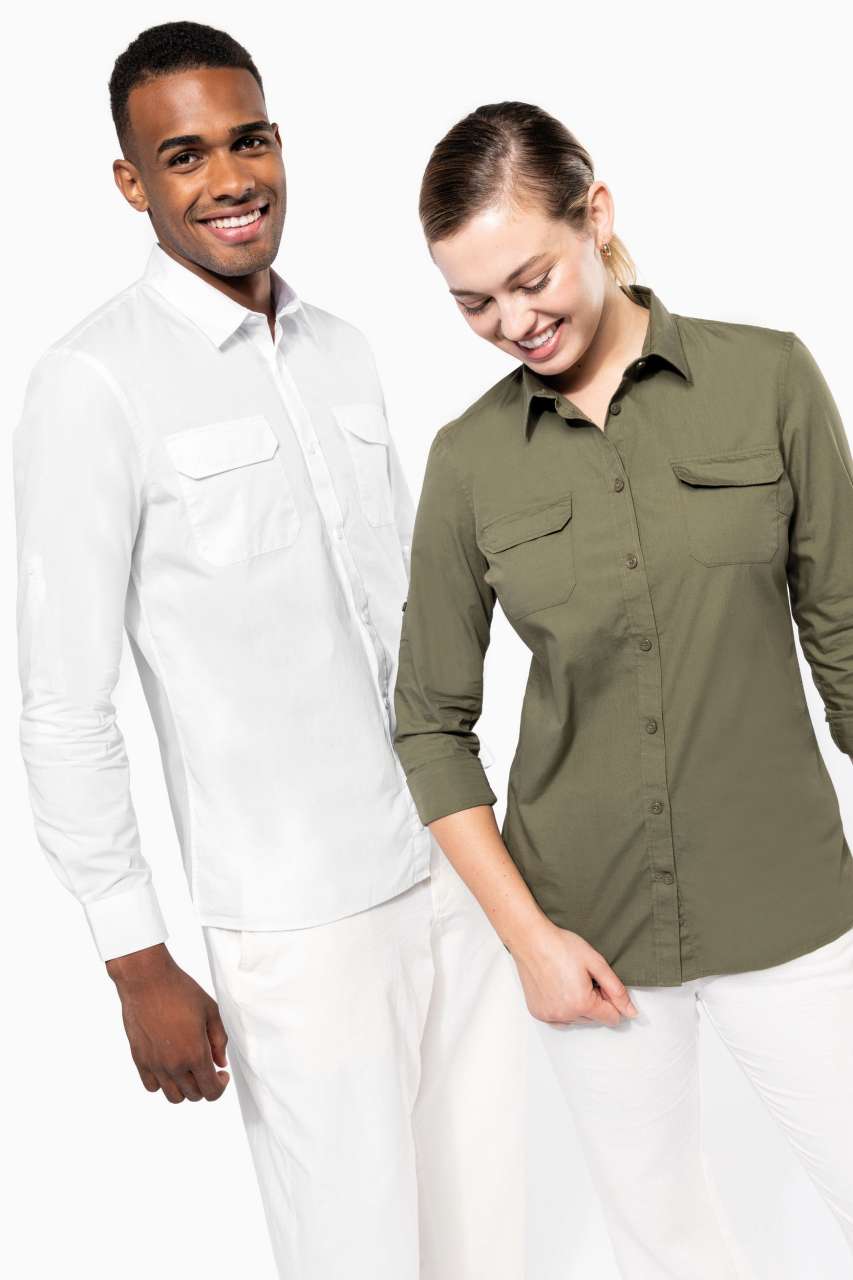 KA591 LADIES' LONG SLEEVED SAFARI SHIRT