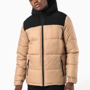 UNISEX BI-TONE PADDED JACKET WITH HOOD