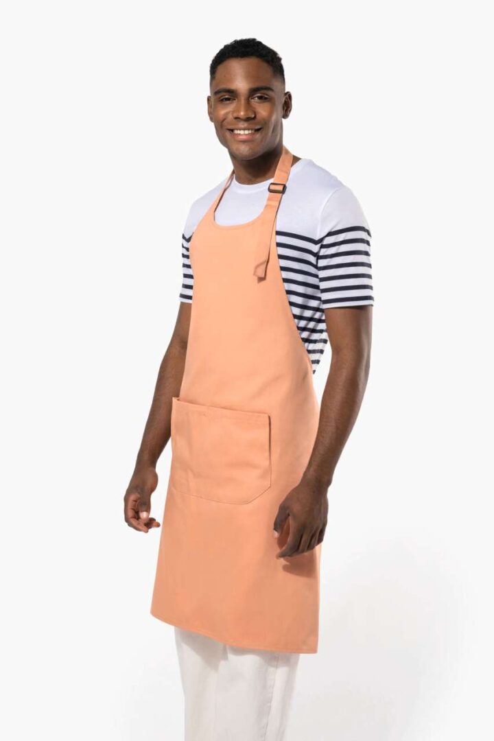 APRON WITH POCKET IN ORGANIC COTTON – Obrázok 5