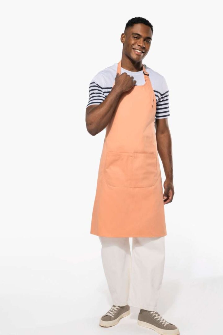 APRON WITH POCKET IN ORGANIC COTTON – Obrázok 6