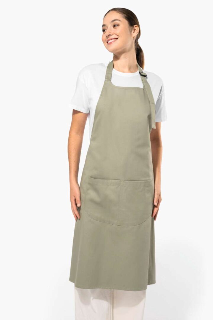 APRON WITH POCKET IN ORGANIC COTTON – Obrázok 10