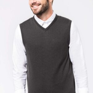 KA969 MEN'S SLEEVELESS V-NECK JUMPER
