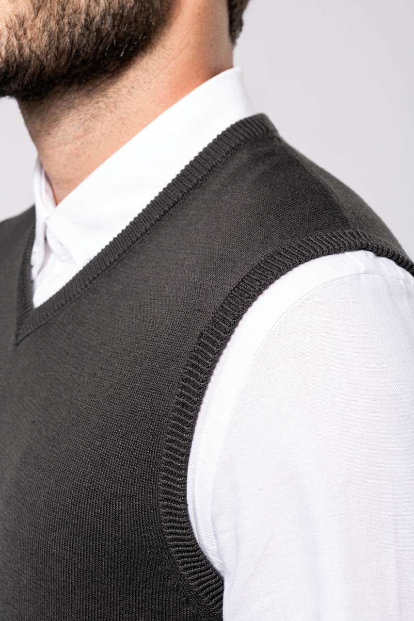 KA969 MEN'S SLEEVELESS V-NECK JUMPER – Obrázok 5