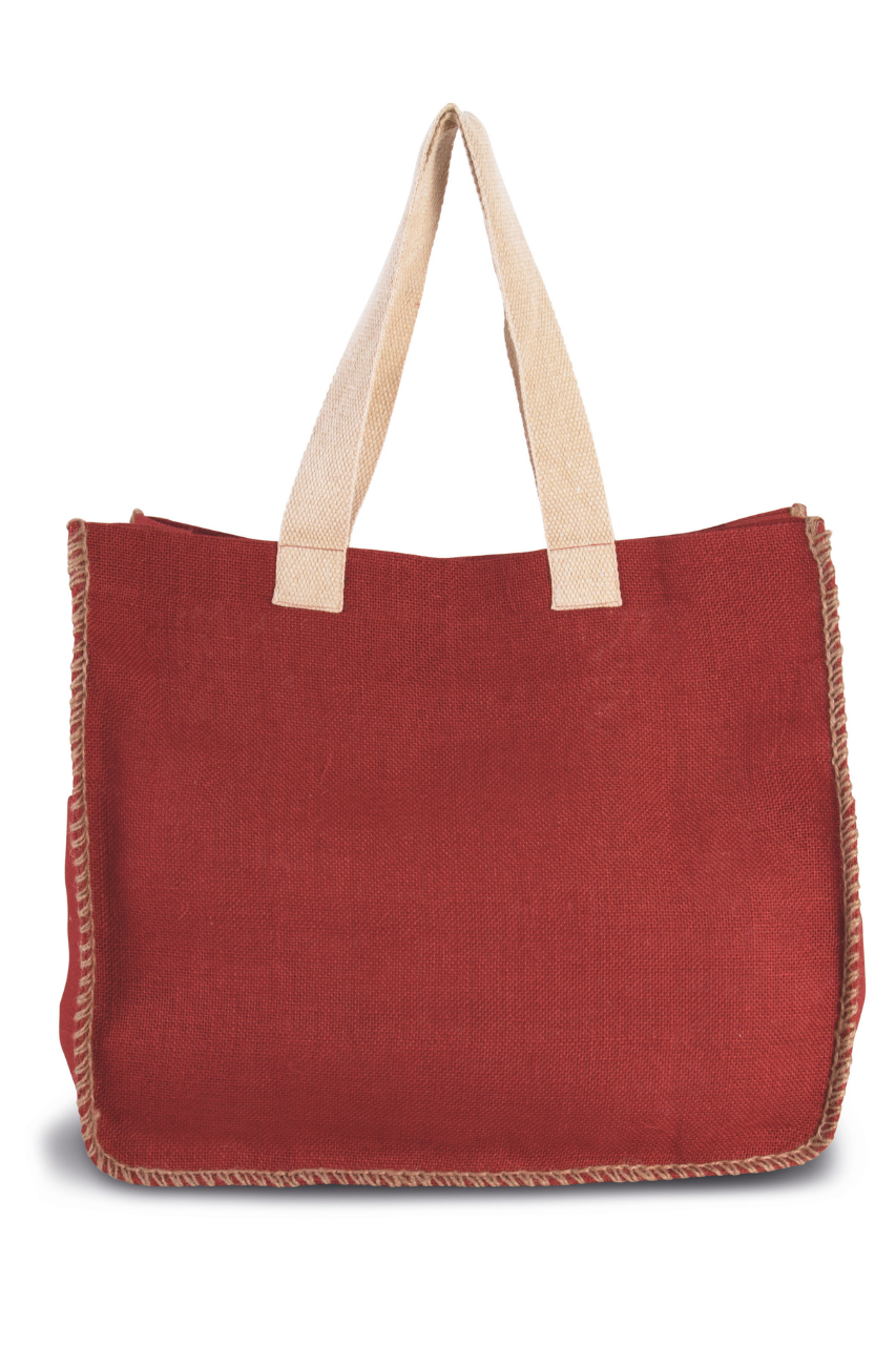 KI0248 JUTE BAG WITH CONTRAST STITCHING