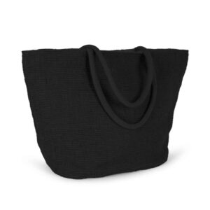 WOVEN JUTE SHOPPING BAG WITH KNIT CANVAS EFFECT
