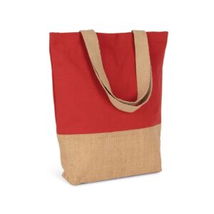 KI0298 SHOPPING BAG IN COTTON AND BONDED JUTE THREADS