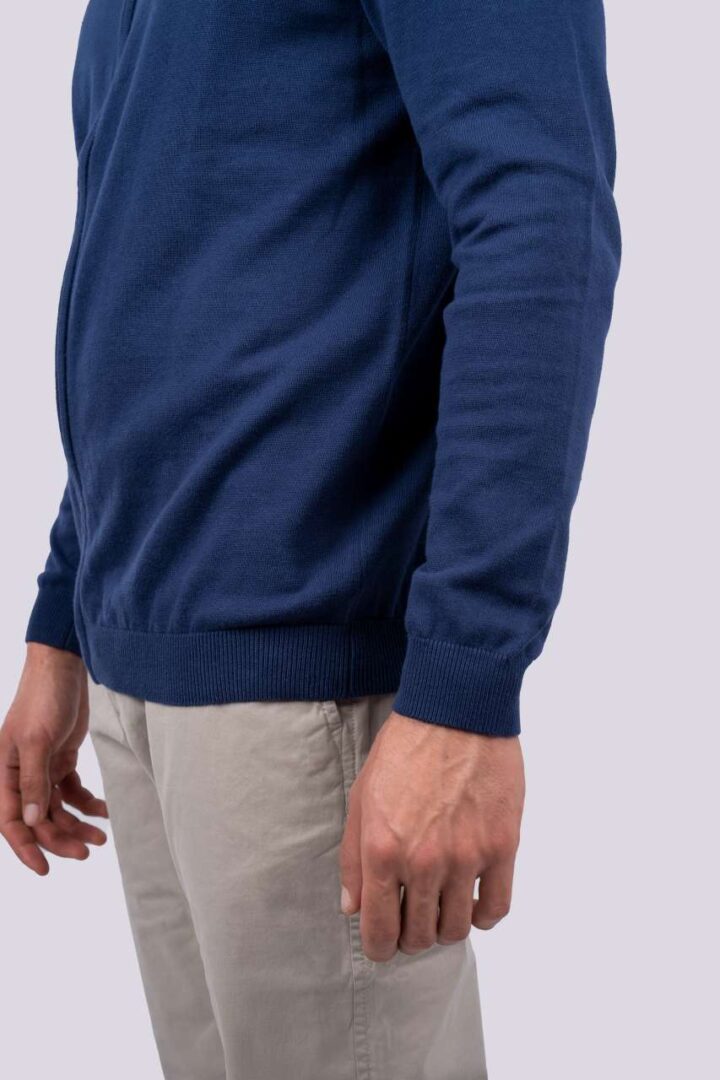 MEN’S FULL ZIP CARDIGAN FINE GAUGE COTTON – Obrázok 2