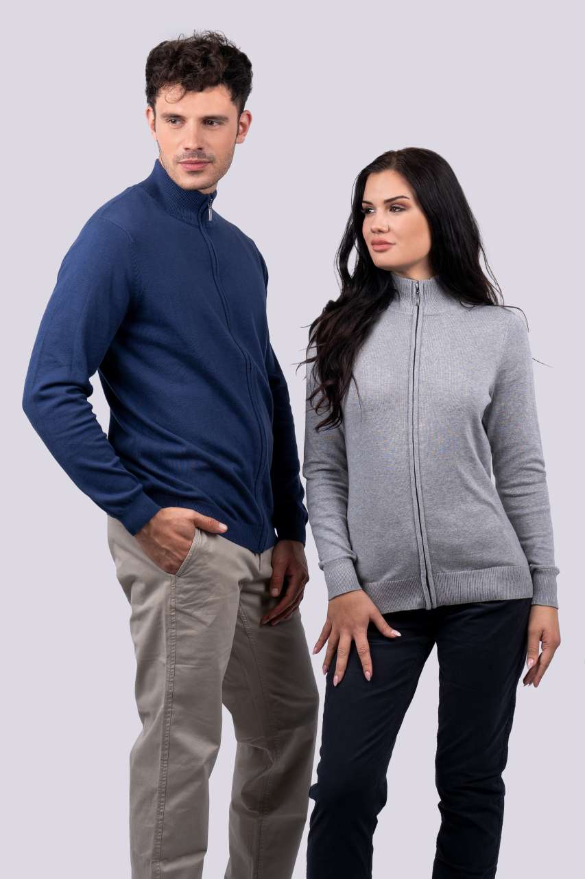 MEN’S FULL ZIP CARDIGAN FINE GAUGE COTTON – Obrázok 4