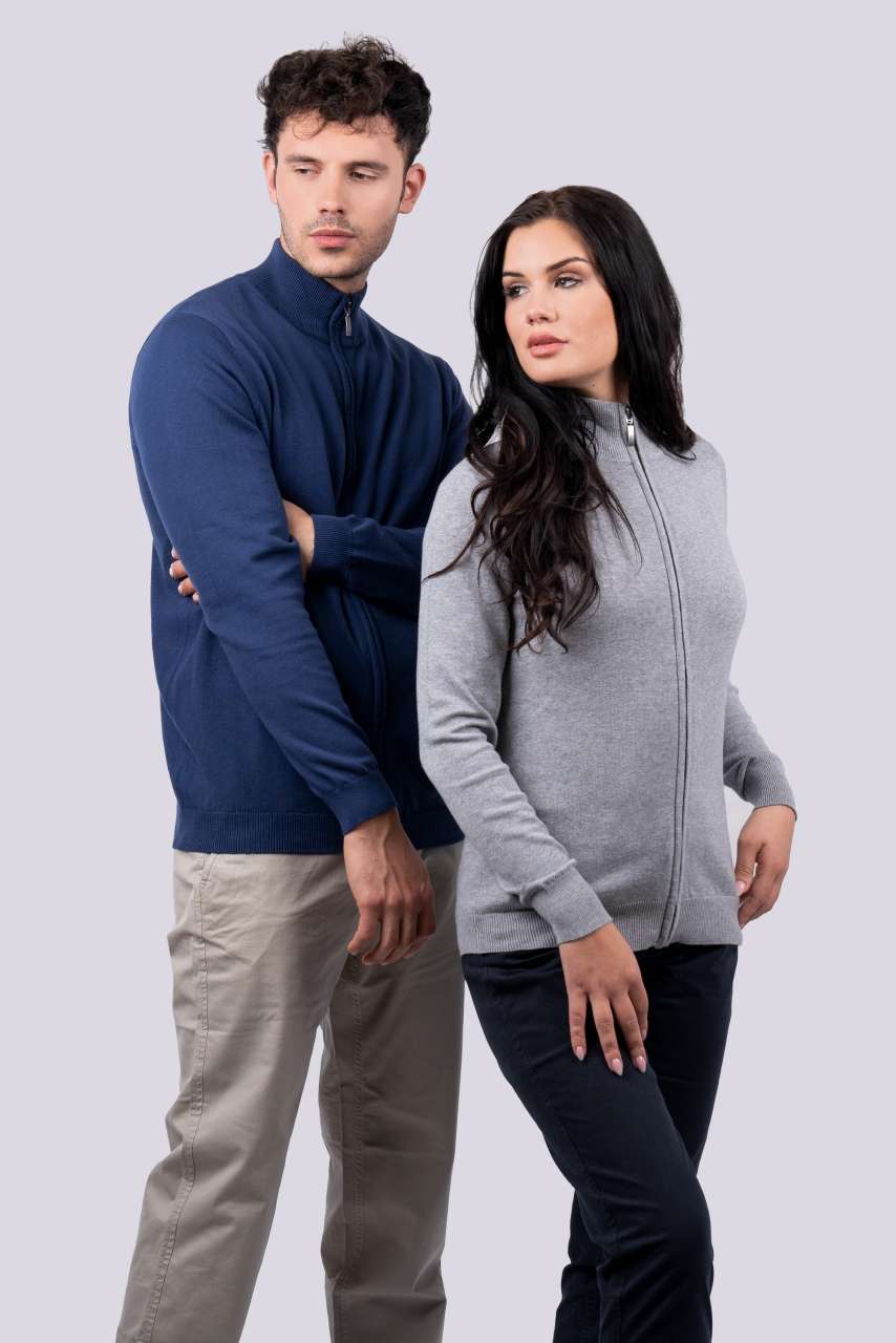 MEN’S FULL ZIP CARDIGAN FINE GAUGE COTTON – Obrázok 5