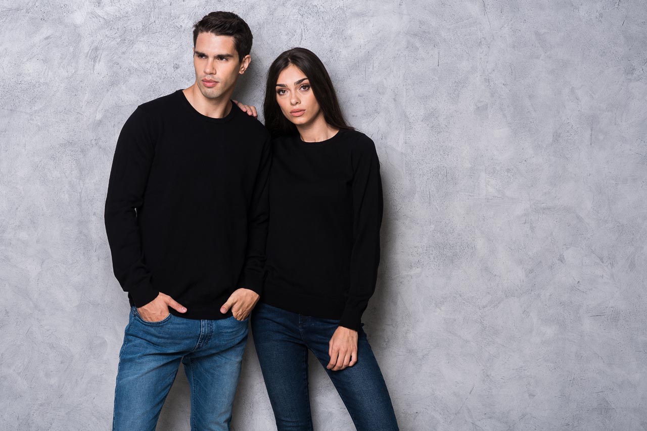 LW9188 MEN’S CREW NECK FINE GAUGE COTTON PULLOVER