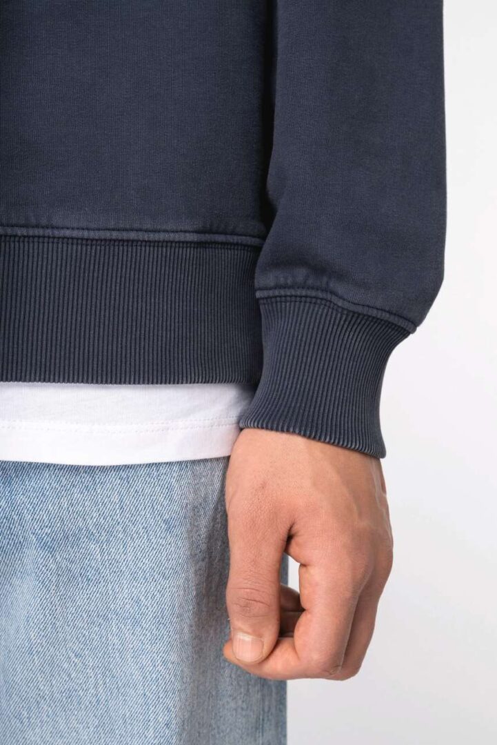 UNISEX WASHED EFFECT OVERSIZE ROUND NECK SWEATSHIRT – Obrázok 5