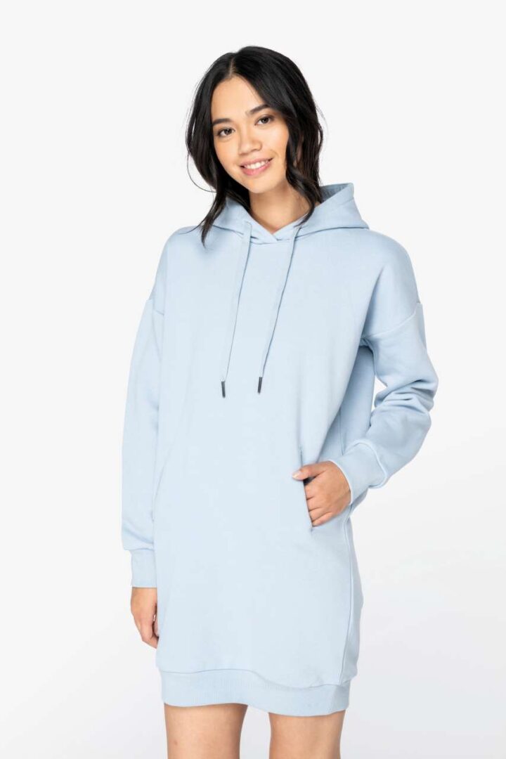 LADIES' ECO-FRIENDLY HOODED SWEATSHIRT DRESS