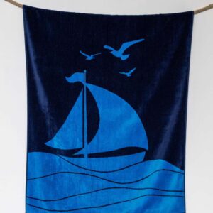 OLIMA „SAILING BOAT” YD VELOUR BEACH TOWEL