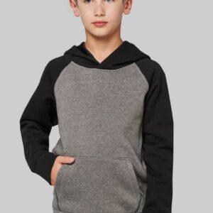 PA370 KIDS' TWO-TONE HOODED SWEATSHIRT