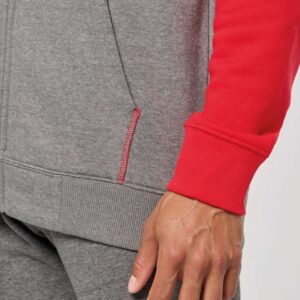PA380 UNISEX TWO-TONE ZIPPED HOODED FLEECE JACKET