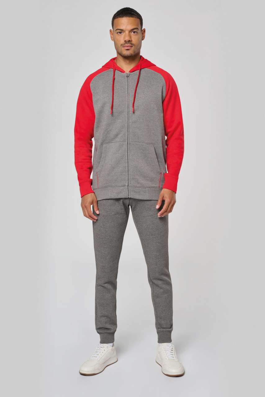 PA380 UNISEX TWO-TONE ZIPPED HOODED FLEECE JACKET – Obrázok 3
