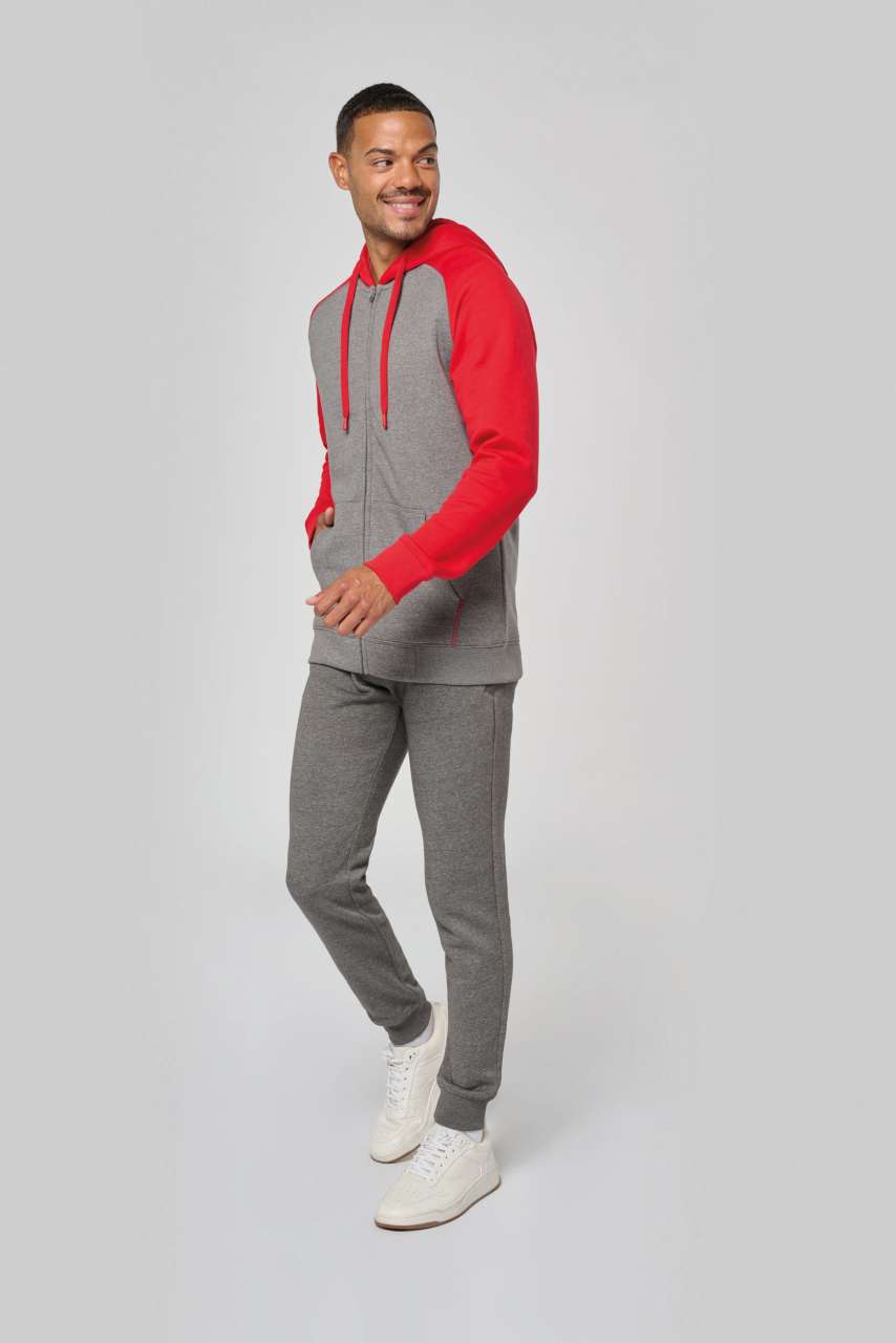 PA380 UNISEX TWO-TONE ZIPPED HOODED FLEECE JACKET – Obrázok 4