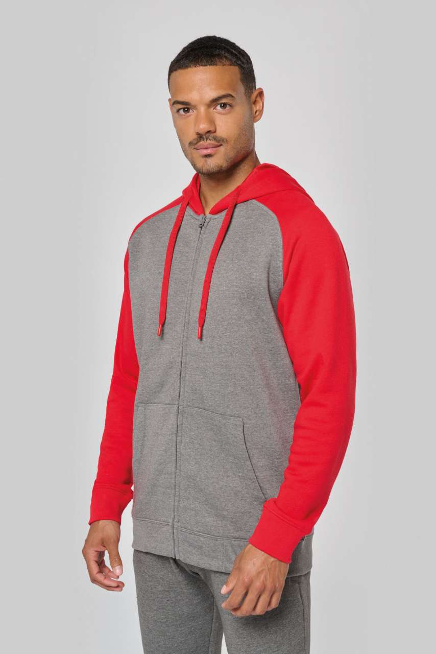 PA380 UNISEX TWO-TONE ZIPPED HOODED FLEECE JACKET – Obrázok 5