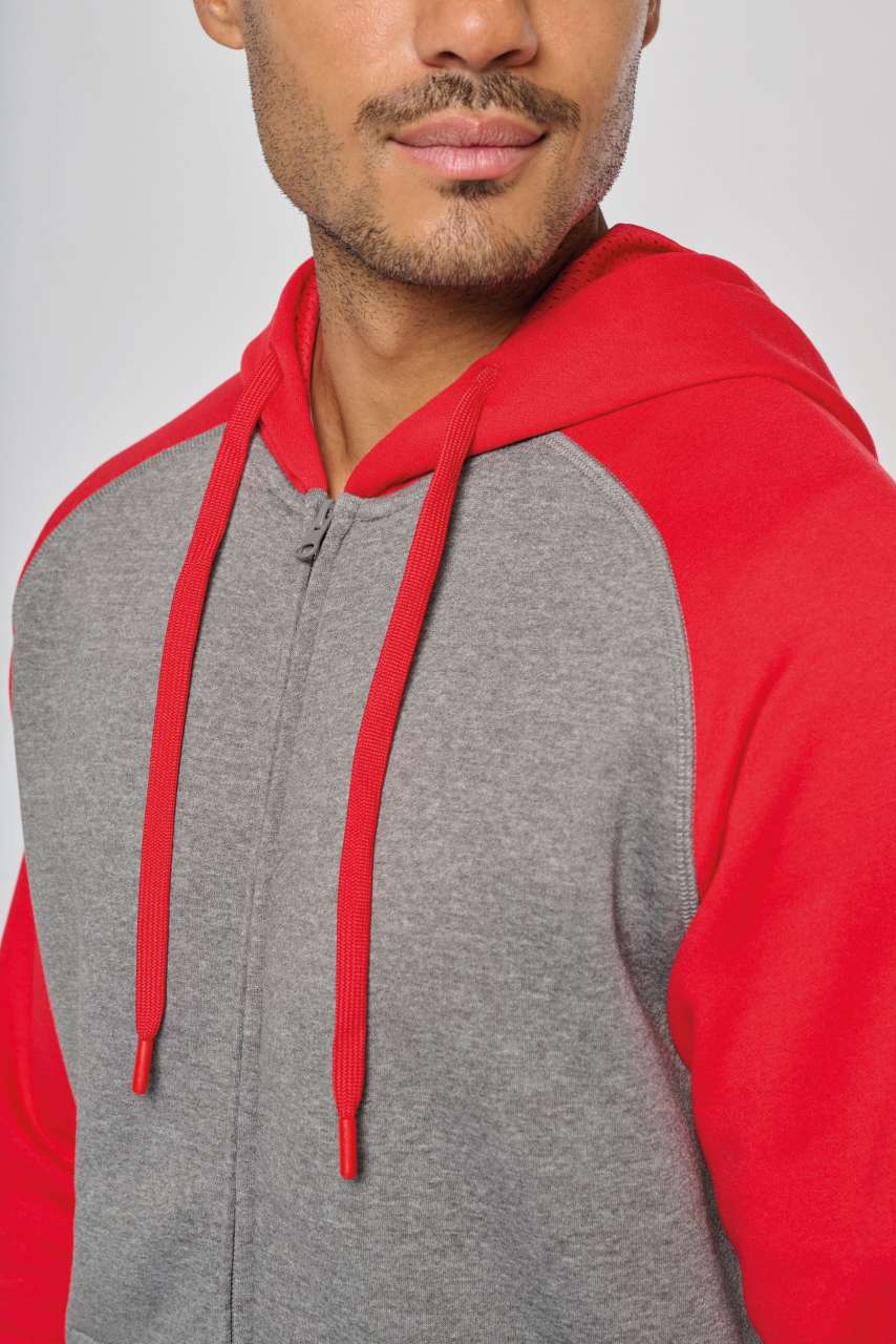 PA380 UNISEX TWO-TONE ZIPPED HOODED FLEECE JACKET – Obrázok 9