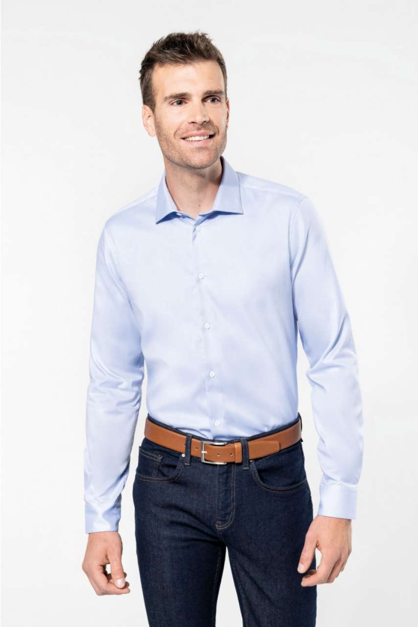 PK502 MEN'S PINPOINT OXFORD LONG-SLEEVED SHIRT – Obrázok 3